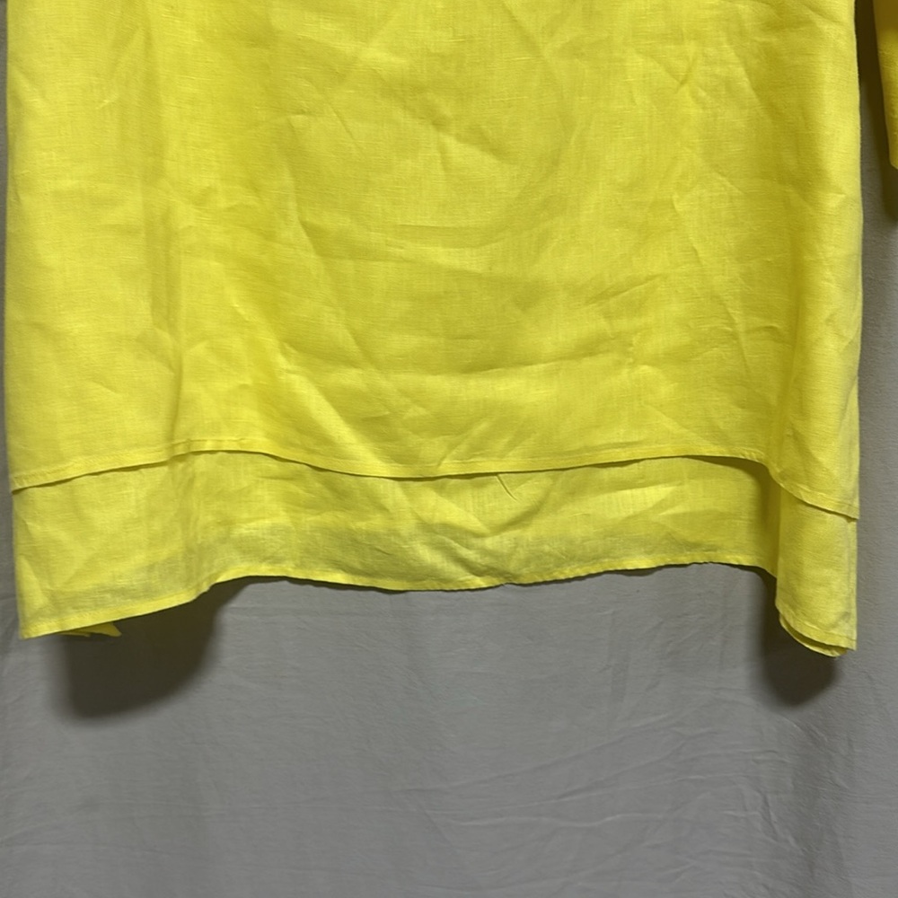 Ali Miles‎ linen yellow tunic top / Size L / Box 5-35 - Picture 3 of 8